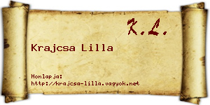 Krajcsa Lilla névjegykártya